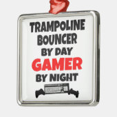 Gamer Trampolin Bouncer Silbernes Ornament (Links)