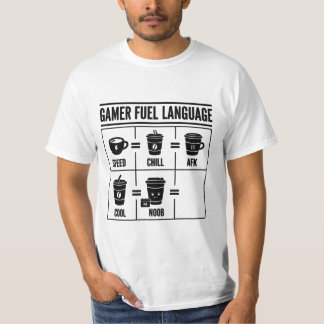 Gamer-Treibstoff Sprache Lustiger Kaffee Gaming In T-Shirt