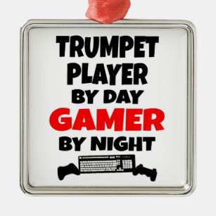 Gamer Trumpet Player Silbernes Ornament