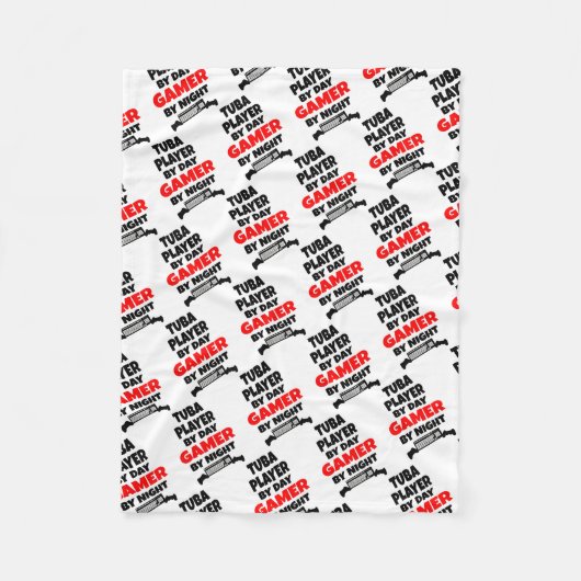 Gamer Tuba Player Fleecedecke (Vorderseite)