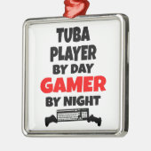Gamer Tuba Player Silbernes Ornament (Links)