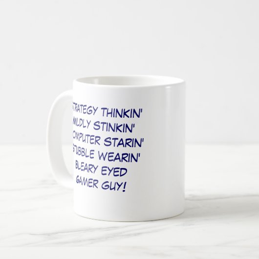 Gamer-Typreim Kaffeetasse (Vorderseite Links)