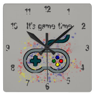 Gamer-Uhr Quadratische Wanduhr