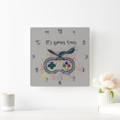 Gamer-Uhr Quadratische Wanduhr (Zuhause)