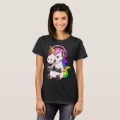 Gamer Unicorn | Cute Rainbow Gaming Design T-Shirt (Vorne ganz)