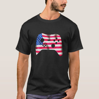 Gamer USA Flag 4th July Video Games American Pr T-Shirt