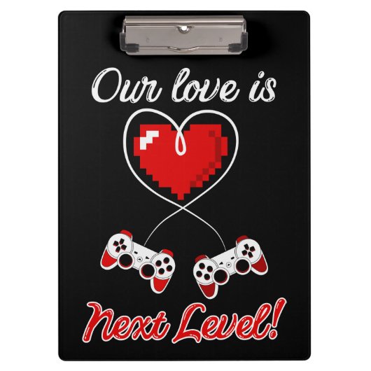 Gamer Valentine Clipboard Klemmbrett (Vorderseite)