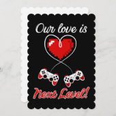 Gamer Valentine Flat Grußkarte Einladung (Vorne/Hinten)