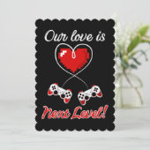 Gamer Valentine Flat Grußkarte Einladung (Stehend Vorderseite)