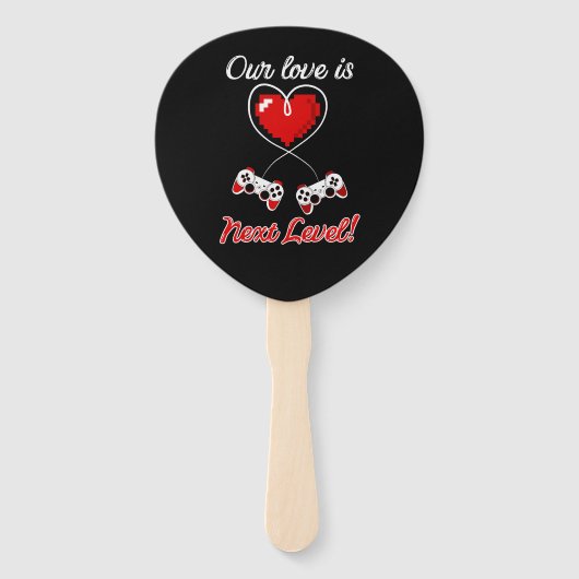 Gamer Valentine Hand Fans Fächer (Rückseite)