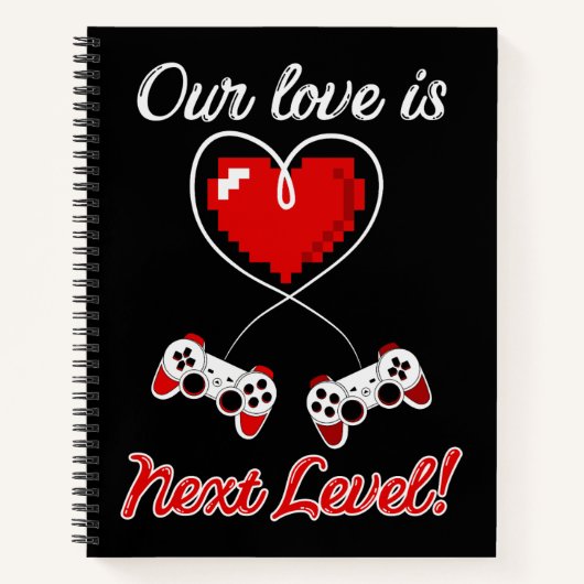 Gamer Valentine-Notebook Notizblock (Vorderseite)