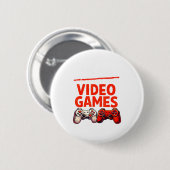 Gamer Valentine V Is For Video Games Valentines Da Button (Vorne & Hinten)