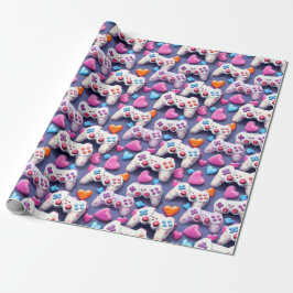 Gamer Valentine's Day Wrapping Paper Geschenkpapier