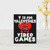Gamer Valentines V For Video Games Boys Funny Hear Karte (Gelbe Blume)
