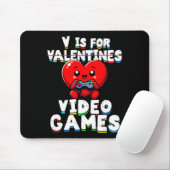 Gamer Valentines V For Video Games Boys Funny Hear Mousepad (Mit Mouse)