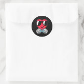 Gamer Valentinstag Niedlich-Videospiel-Controller  Runder Aufkleber (Tasche)