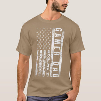 Gamer VATER American Flag Funny Video Gaming Vater T-Shirt