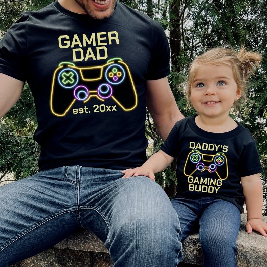 Gamer Vater Est Date Gaming Pater KinderMatch T-Shirt