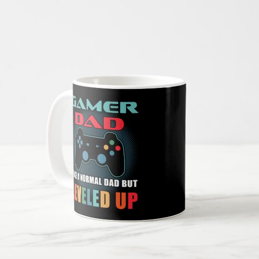 Gamer Vater Geschenk Normal Vater Levelup Vathers Kaffeetasse (Vorderseite Links)