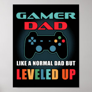 Gamer Vater Geschenk Normal Vater Levelup Vathers  Poster