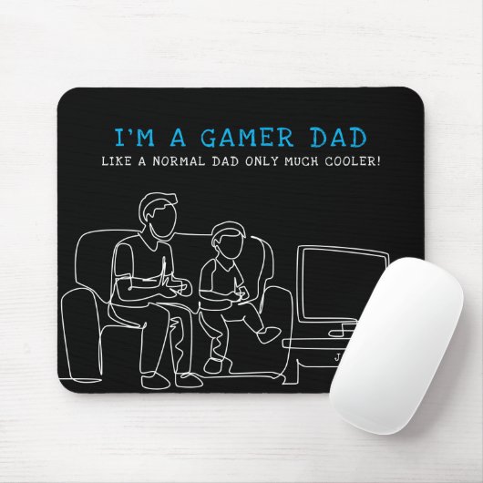 Gamer Vater | Monogram Vatertag Mousepad (Mit Mouse)