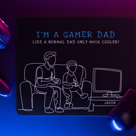 Gamer Vater | Monogram Vatertag Mousepad