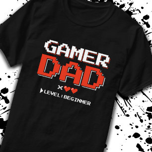 Gamer Vater Neuer Vater von Zins Babies Ankündigun T-Shirt
