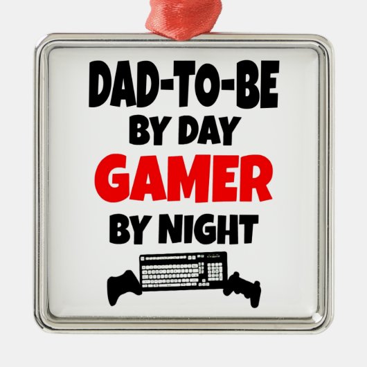 Gamer-Vater Ornament Aus Metall (Vorne)