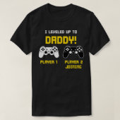 Gamer Vater Player Gaming Console Gender-Anzeige R T-Shirt (Design vorne)
