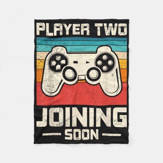 Gamer Vater Player Two Joining Bald wird es lustig Fleecedecke (Vorderseite)