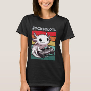 Gamer Video Game Axolotl Computer Nerd Funny T-Shirt