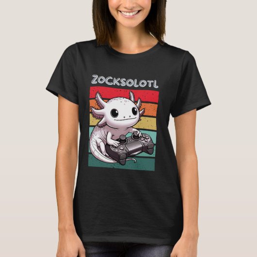 Gamer Video Game Axolotl Computer Nerd Funny T-Shirt (Vorderseite)