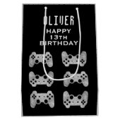Gamer Video Game Controller Geburtstag Mittlere Geschenktüte (Rückseite)