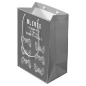 Gamer Video Game Controller Geburtstag Mittlere Geschenktüte (Rückseite Schrägansicht)