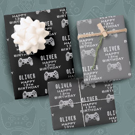 Gamer Video Game Controller Geburtstagsparty Geschenkpapier Set