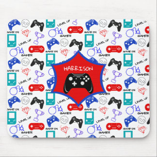 Gamer Video Icons Controller Muster Personalisiert Mousepad