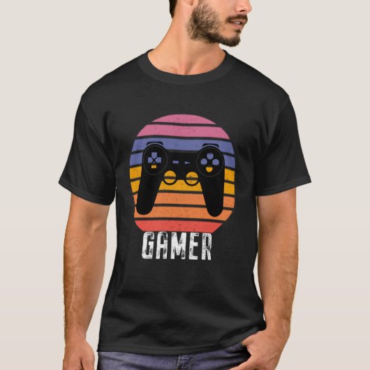 Gamer Video retro Controller Games Gaming Boys Gir T-Shirt (Vorderseite)