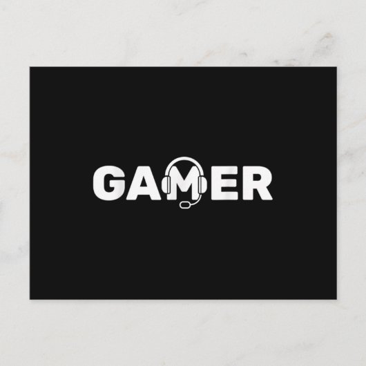 Gamer-Videospiele mit Kopfhörern Postkarte (Vorderseite)