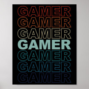 Gamer Vintag Retro Gamers Video Games Gaming Vide Poster