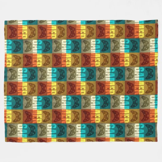 GAMER VINTAG VIDEO GAME CONTROLLER FLEECEDECKE (Vorderseite (Horizontal))