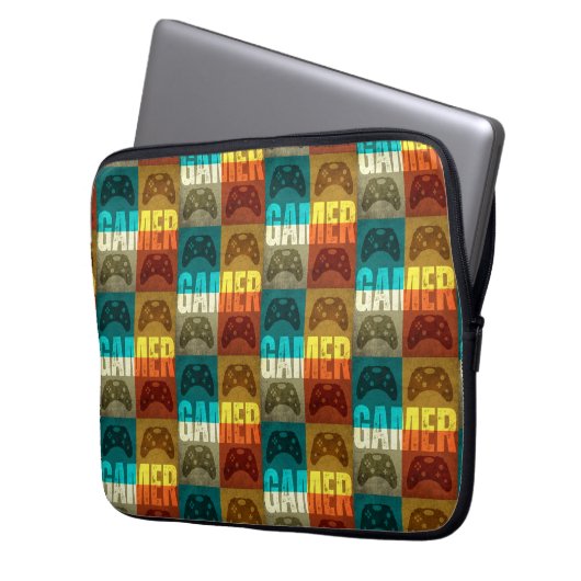 GAMER VINTAG VIDEO GAME CONTROLLER LAPTOPSCHUTZHÜLLE (Vorderseite Links)