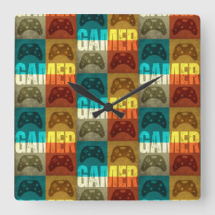 GAMER VINTAG VIDEO GAME CONTROLLER QUADRATISCHE WANDUHR