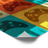 GAMER VINTAGE VIDEOSPIELKONTROLLER POSTER (Ecke)
