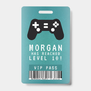 Gamer VIP Pass Einladung zum Geburtstag Ausweis