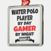 Gamer Water Polo Player Silbernes Ornament (Links)