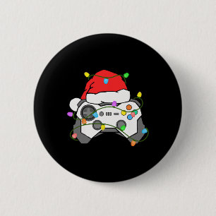 Gamer Weihnachten Gaming Santa Hut Videospiel Kont Button