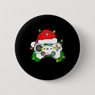 Gamer Weihnachten Gaming Santa Hut Videospiel Kont Button