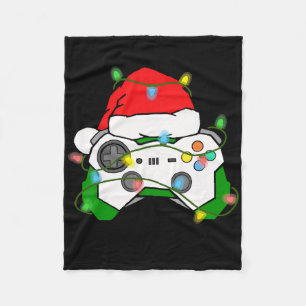Gamer Weihnachten Gaming Santa Hut Videospiel Kont Fleecedecke