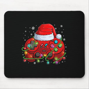 Gamer Weihnachts-Videospiel-Santa-Hut-Lichter Gami Mousepad