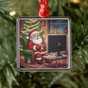 Gamer-Weihnachtsbaumanhänger Ornament Aus Metall